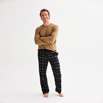 Men's Sonoma Goods For Life® 2 pc Essential Long Sleeve Pajama Shirt & Flannel Pajama Pants Set