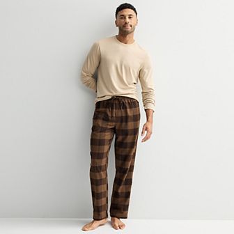 Men's Sonoma Goods For Life® Long Sleeve Pajama Shirt & Flannel Pajama Pants Set