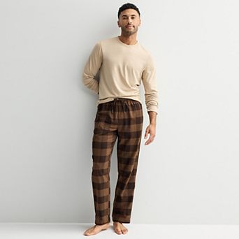 Men's Sonoma Goods For Life® 2 pc Long Sleeve Pajama Shirt & Flannel Pajama Pants Set