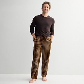 Men's Sonoma Goods For Life® 2 pc Essential Long Sleeve Pajama Shirt & Flannel Pajama Pants Set