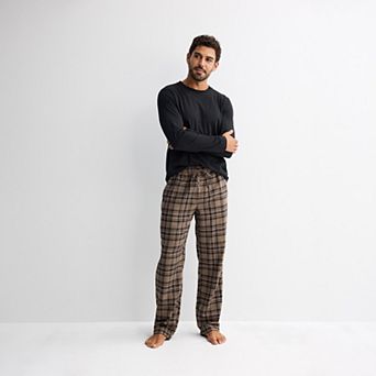 Men's Sonoma Goods For Life® 2 pc Essential Long Sleeve Pajama Shirt & Flannel Pajama Pants Set