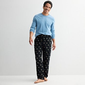 Men's Sonoma Goods For Life® 2 pc Essential Long Sleeve Pajama Shirt & Flannel Pajama Pants Set