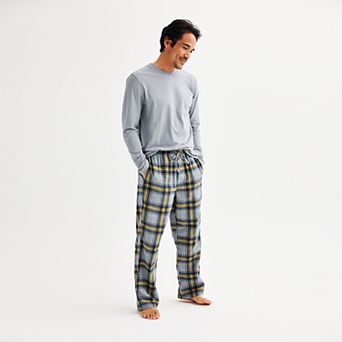 Men's Sonoma Goods For Life® 2 pc Essential Long Sleeve Pajama Shirt & Flannel Pajama Pants Set