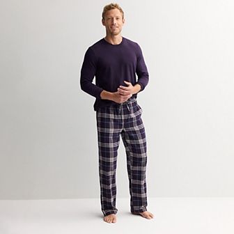Men's Sonoma Goods For Life® Long Sleeve Pajama Shirt & Flannel Pajama Pants Set
