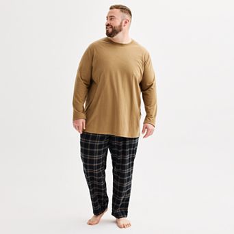 Big & Tall Sonoma Goods For Life® 2 pc Long Sleeve Pajama Top & Flannel Pajama Pant Set
