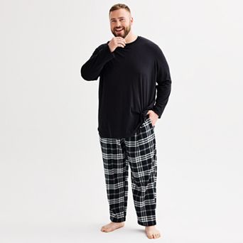 Big & Tall Sonoma Goods For Life® 2 pc Long Sleeve Pajama Top & Flannel Pajama Pant Set