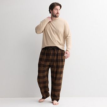 Big & Tall Sonoma Goods For Life® 2 pc Long Sleeve Pajama Top & Flannel Pajama Pant Set