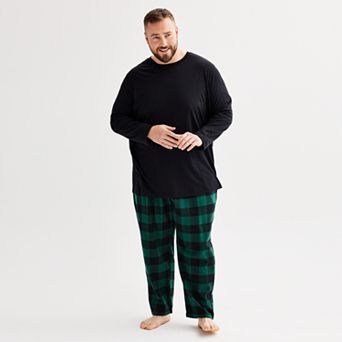 Big & Tall Sonoma Goods For Life® 2 pc Long Sleeve Pajama Top & Flannel Pajama Pant Set