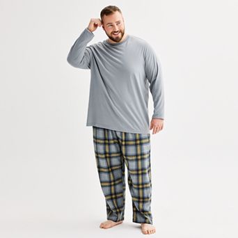 Big & Tall Sonoma Goods For Life® 2 pc Long Sleeve Pajama Top & Flannel Pajama Pant Set