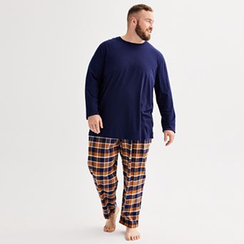 Big & Tall Sonoma Goods For Life® 2 pc Long Sleeve Pajama Top & Flannel Pajama Pant Set