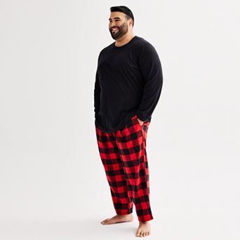 Big & Tall Sonoma Goods For Life® 2 pc Long Sleeve Pajama Top & Flannel Pajama Pant Set