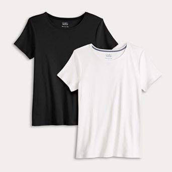Women's Croft & Barrow® Short Sleeve Crew Neck Tees 2 Pack
