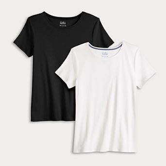 Petite Croft & Barrow® Crewneck Tee 2 Pack