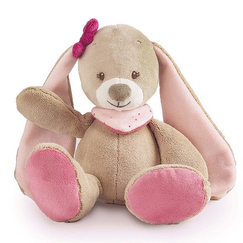 Детские мягкие игрушки Nattou Rabbit Nina - Plush Toy, Helps Baby Motor Skills, Washable - Pink/beige