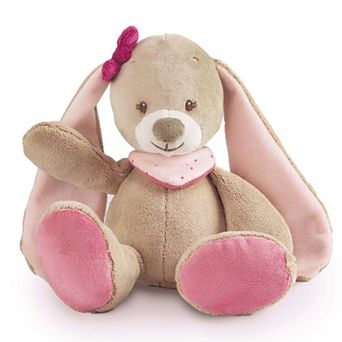 Nattou Rabbit Nina - Plush Toy, Helps Baby Motor Skills, Washable - Pink/beige