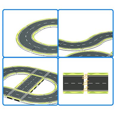 PicassoTiles 16 Piece Racetrack, STEM Toy Magnetic Tile, Building Block for Kid Age 3 & Up, PTE16