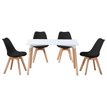 Best Master Furniture Mirage Modern 5 pc Solid Wood Dining Set