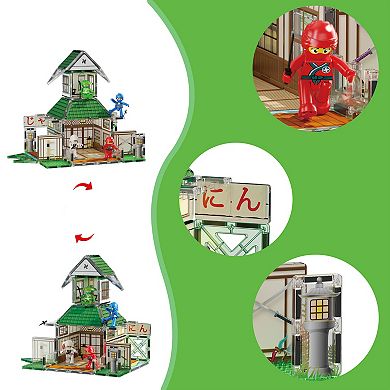 PicassoTiles 64 PC Ninja Dojo House Themed, Magnetic Tiles Building Blocks for Kids 3+