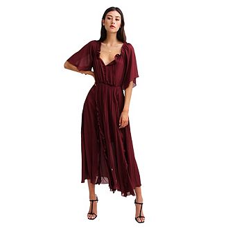 Amour Amour Ruffled Midi Dress