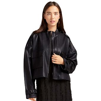Reload Draped Leather Look Jacket