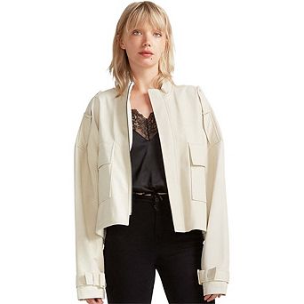 Reload Draped Leather Look Jacket