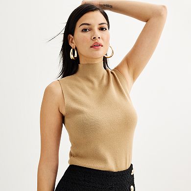 Women's Nine West Mockneck Sleeveless Sweater