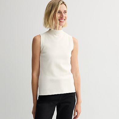 Women's Nine West Mockneck Sleeveless Sweater