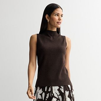 Women's Nine West Mockneck Sleeveless Sweater