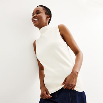 Women's Nine West Mockneck Sleeveless Sweater