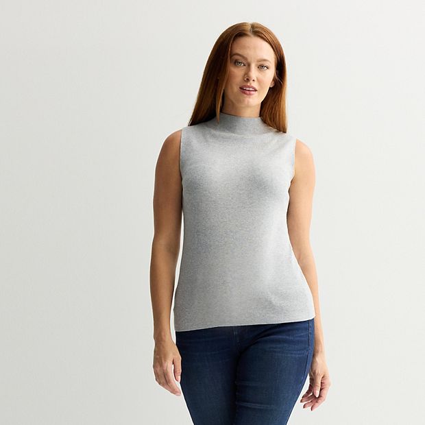 Women's Nine West Mockneck Sleeveless Sweater