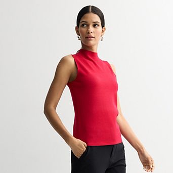 Women's Nine West Mockneck Sleeveless Sweater