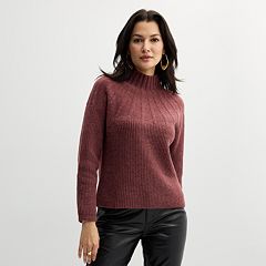 Women s Mockneck Sweaters Bundle Up in a Cozy Stylish Sweater Kohl s