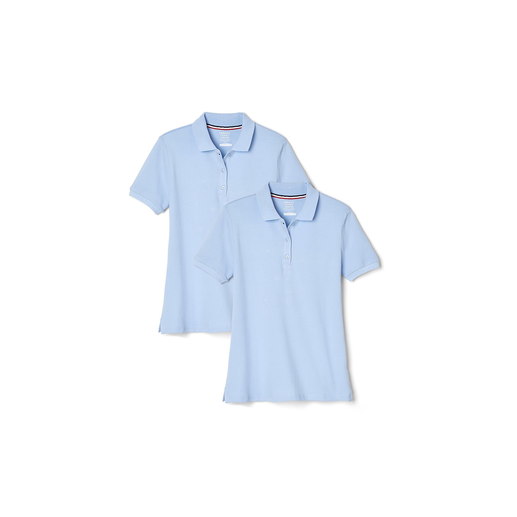 Girls French Toast 2-Pack Short Sleeve Stretch Pique Polo, Girls, Size: 14