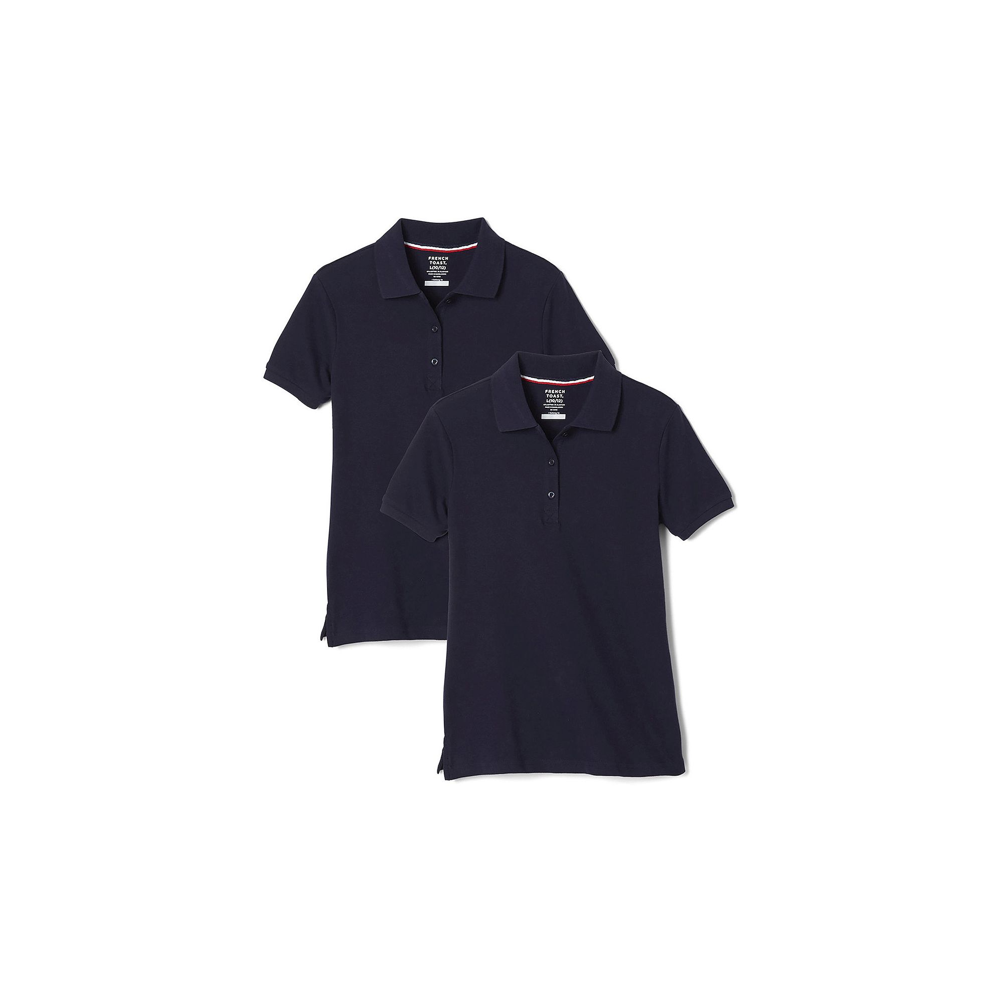 Girls French Toast 2-Pack Short Sleeve Stretch Pique Polo, Girls, Size: 4-