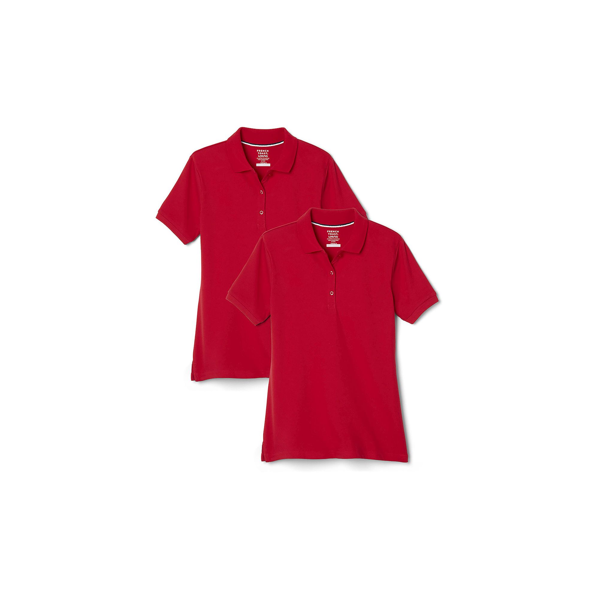 Girls French Toast 2-Pack Short Sleeve Stretch Pique Polo, Girls, Size: 14