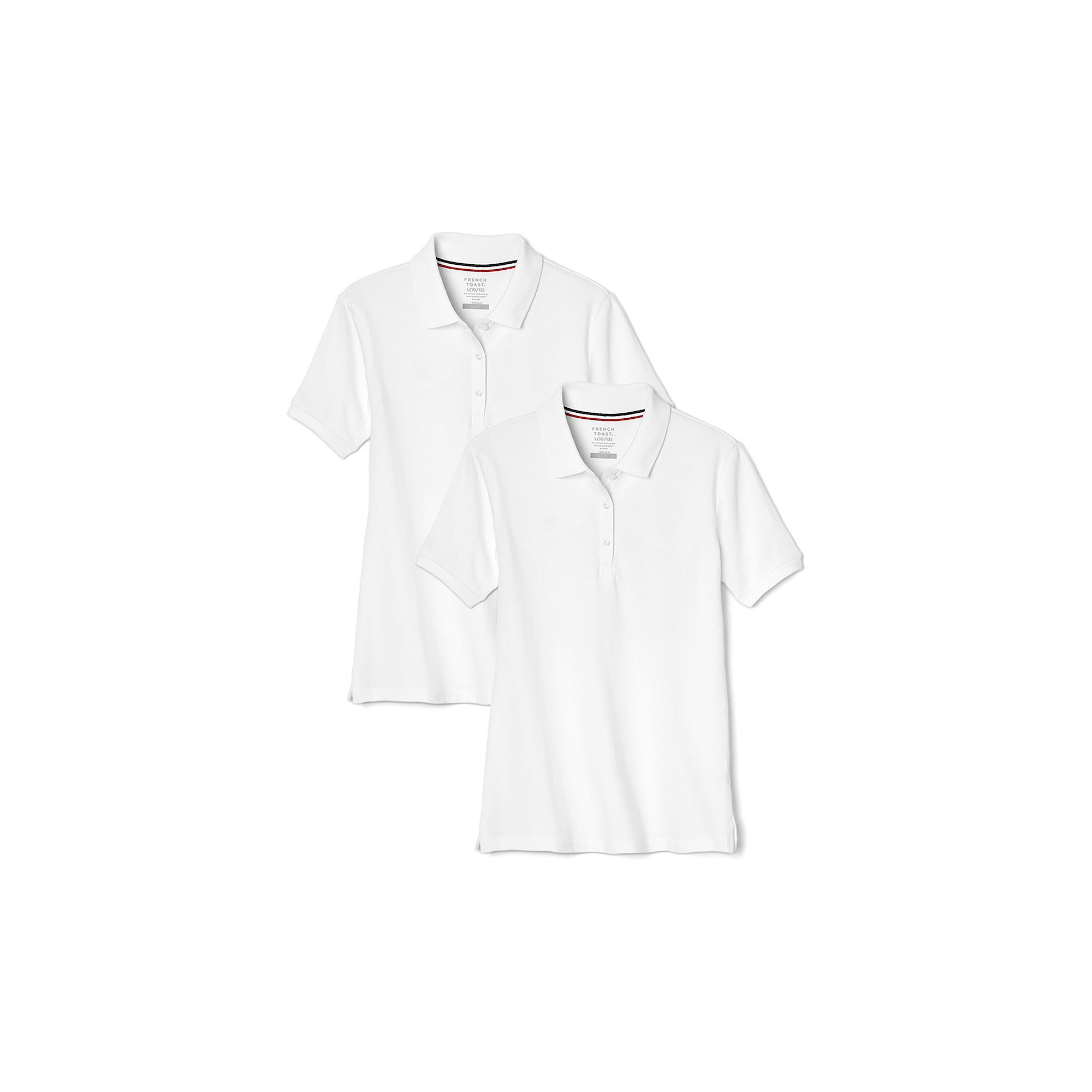 Girls French Toast 2-Pack Short Sleeve Stretch Pique Polo, Girls, Size: 4-