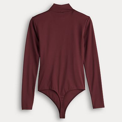 Women's Nine West Sculpted Long Sleeve Mockneck Bodysuit