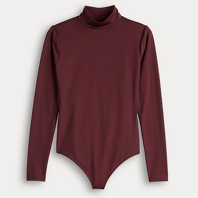 Women's Nine West Sculpted Long Sleeve Mockneck Bodysuit