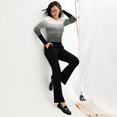 Petite Nine West Crewneck Rib Pullover