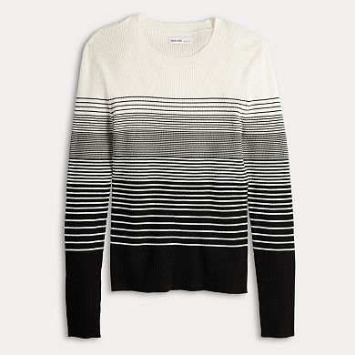 Petite Nine West Crewneck Rib Pullover