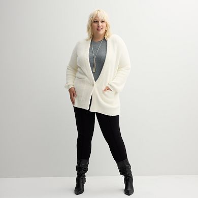 Plus Size Nine West Button Front Cardigan