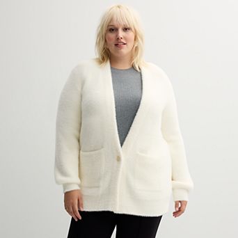Plus Size Nine West Button Front Cardigan