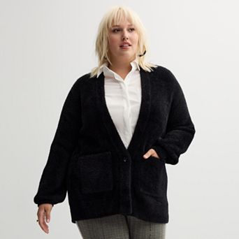Plus Size Nine West Button Front Cardigan