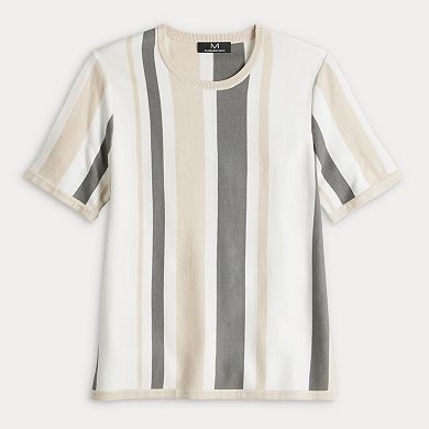 Men's For The Republic Short Sleeve Vertical Stripe Sweater Polo