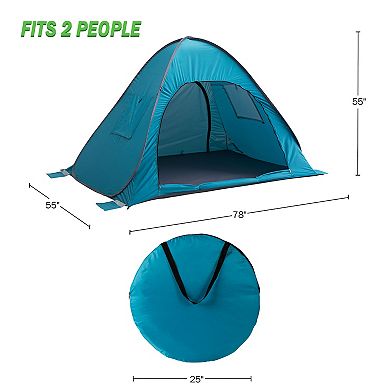 Wakeman Outdoors 2-Person Weather-Resistant Sun Shelter Pop-Up Tent