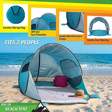 Wakeman Outdoors 3-Person Weather-Resistant Sun Shelter Pop-Up Tent