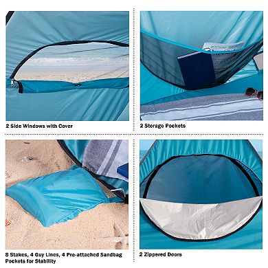 Wakeman Outdoors 3-Person Weather-Resistant Sun Shelter Pop-Up Tent