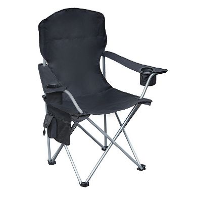 Camp N Go Heated Deluxe Quad Outdoor Camping Chair with 18-in. USB Cable, Storage Compartment, and Cup Holders