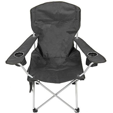 Camp N Go Heated Deluxe Quad Outdoor Camping Chair with 18-in. USB Cable, Storage Compartment, and Cup Holders