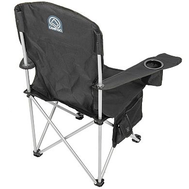 Camp N Go Heated Deluxe Quad Outdoor Camping Chair with 18-in. USB Cable, Storage Compartment, and Cup Holders